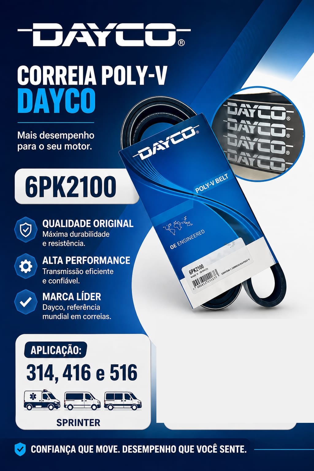 Correia Poly-V Dayco 6PK2100